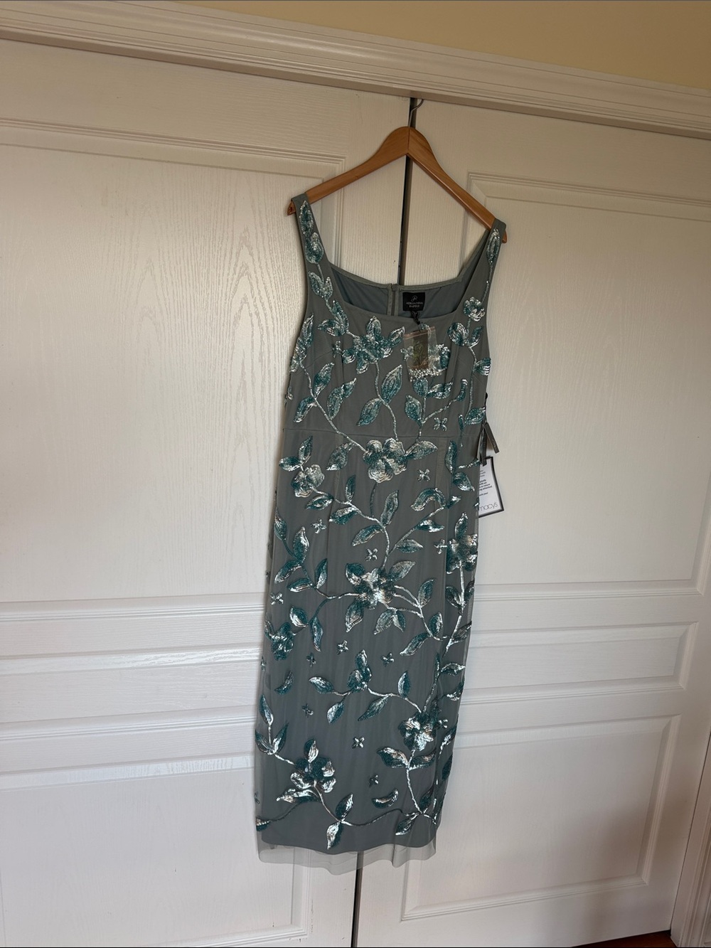 Women’s Adrianna Papell Dress Floral Sequin Gown New NWT 16 - Picture 3 of 9